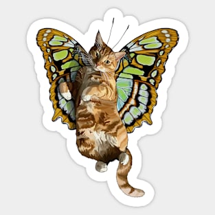 Malachite Ginger Tabby Flitter Kitty Sticker